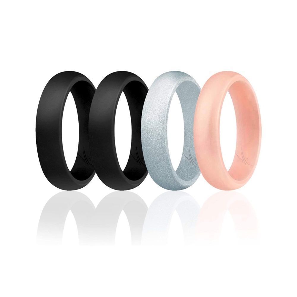 NWT Wool + Pepper Co. Silicone Wedding Ring Bridal Set (4 rings) - Picture 3 of 5